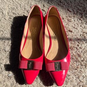 Salvatore Ferragamo Red Patent Leather flats